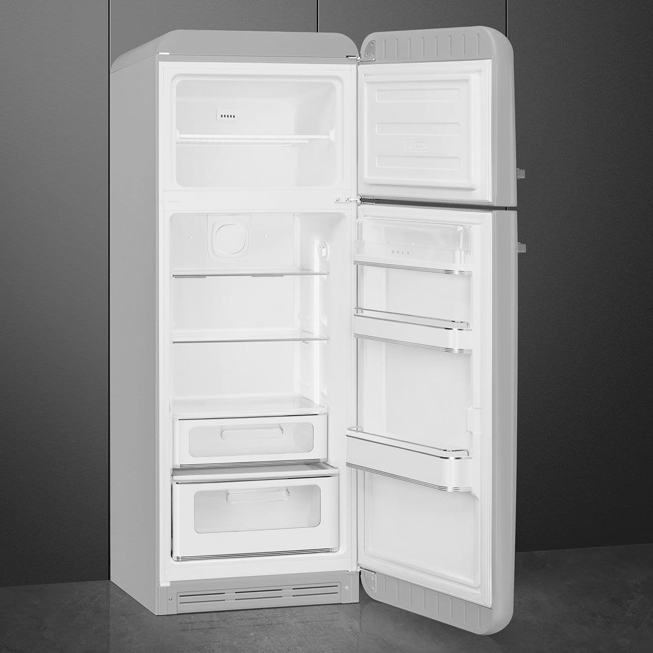 Standgerät Kühlschränke 2-türig, Silber 50's Style Aesthetic - Thumbnail 2