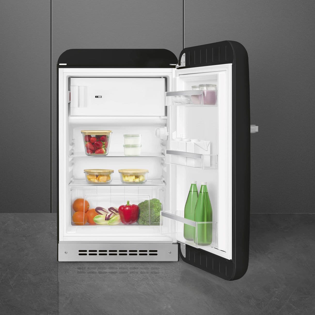 Standgerät Kühlschränke 1-türig, Schwarz 50's Style Aesthetic - Thumbnail 8