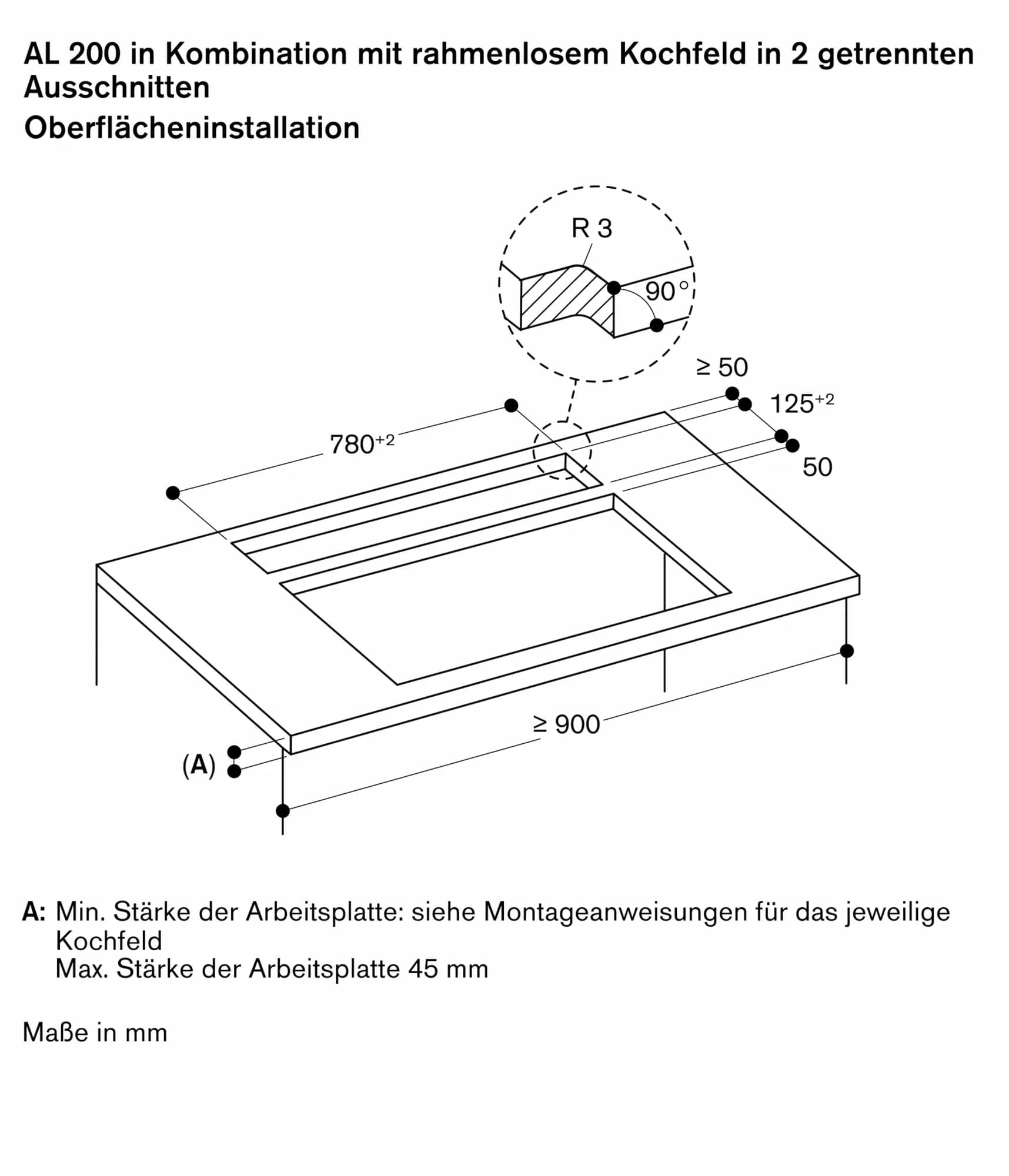Serie 200 Tischlüftung 80 cm flächenbündiger Einbau - Thumbnail 12