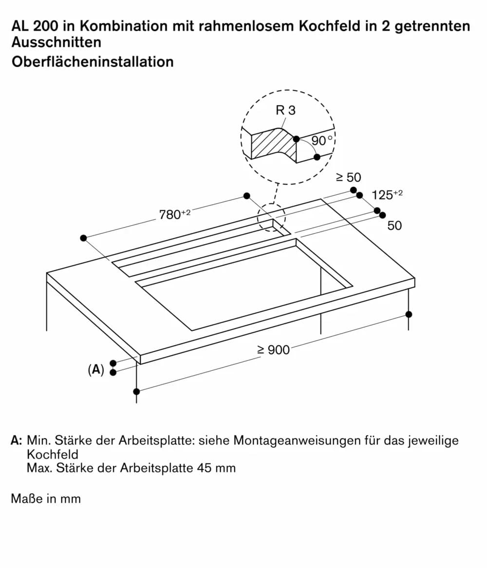 Serie 200 Tischlüftung 80 cm flächenbündiger Einbau - Thumbnail 22