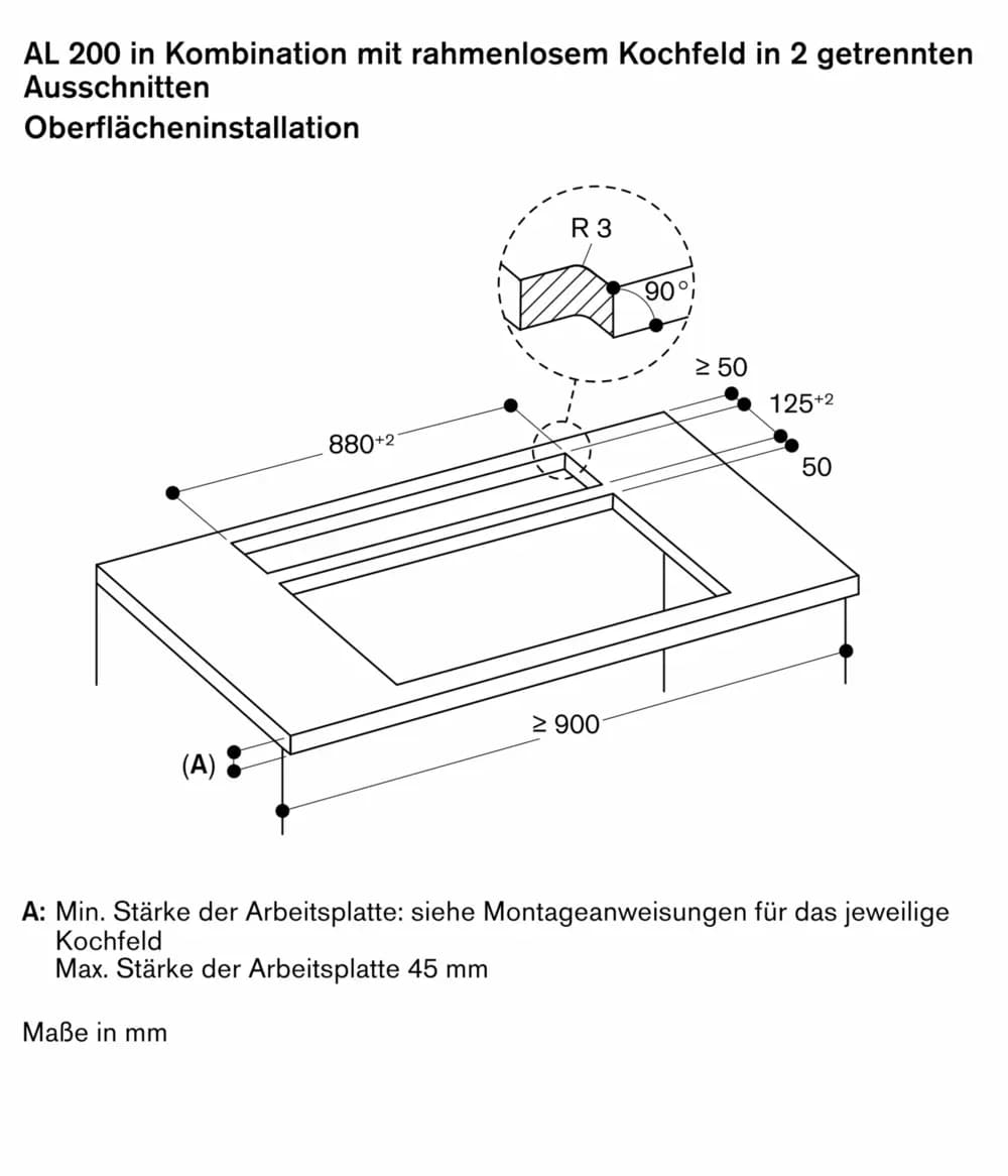 Serie 200 Tischlüftung 90 cm flächenbündiger Einbau - Thumbnail 22