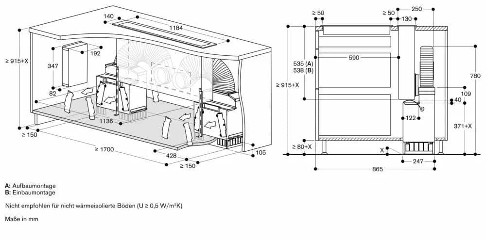 Serie 400 Tischlüftung 120 cm Edelstahl - Thumbnail 16