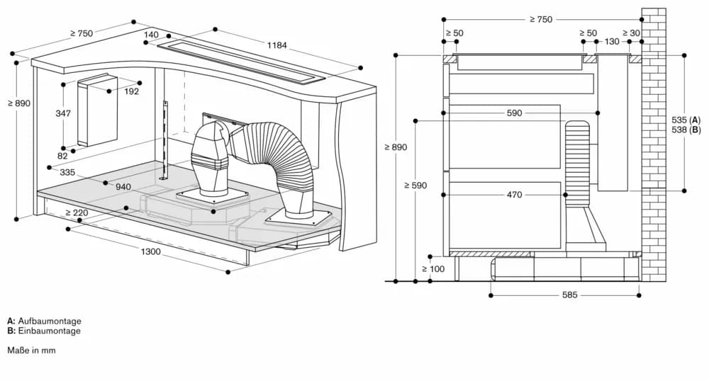 Serie 400 Tischlüftung 120 cm Edelstahl - Thumbnail 18