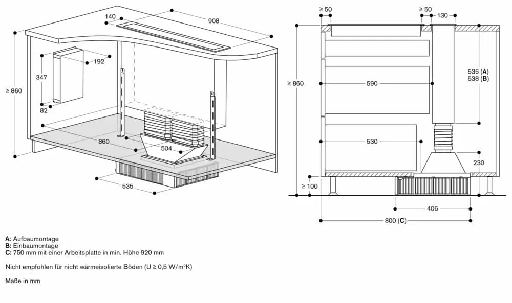 Serie 400 Tischlüftung 90 cm Edelstahl - Thumbnail 20