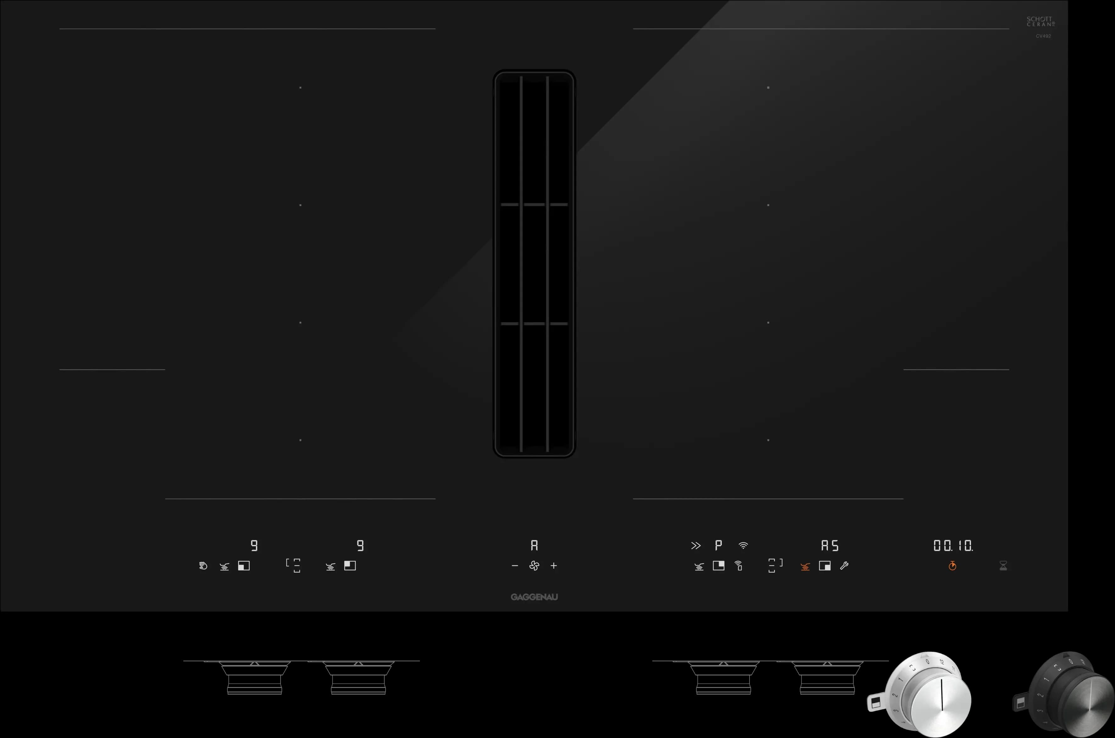 Serie 400 Flex-Induktionskochfeld mit integriertem Lüftungssystem 90 cm - Bild 1
